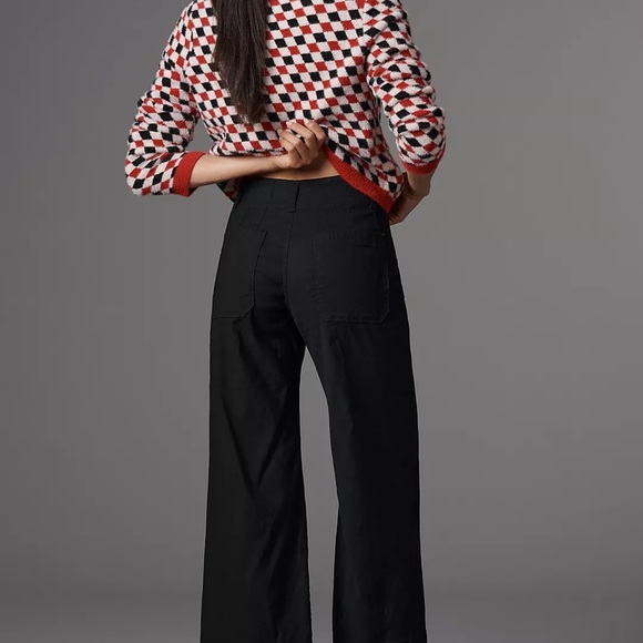 The Colette Ponte Crop Wide-Leg Pants by Maeve Leopard Print 31 - Picture 4 of 6